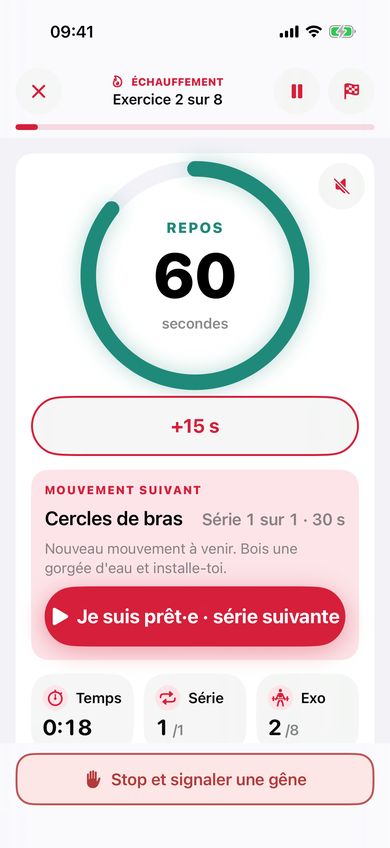 Écran de repos PETRA avec Série suivante